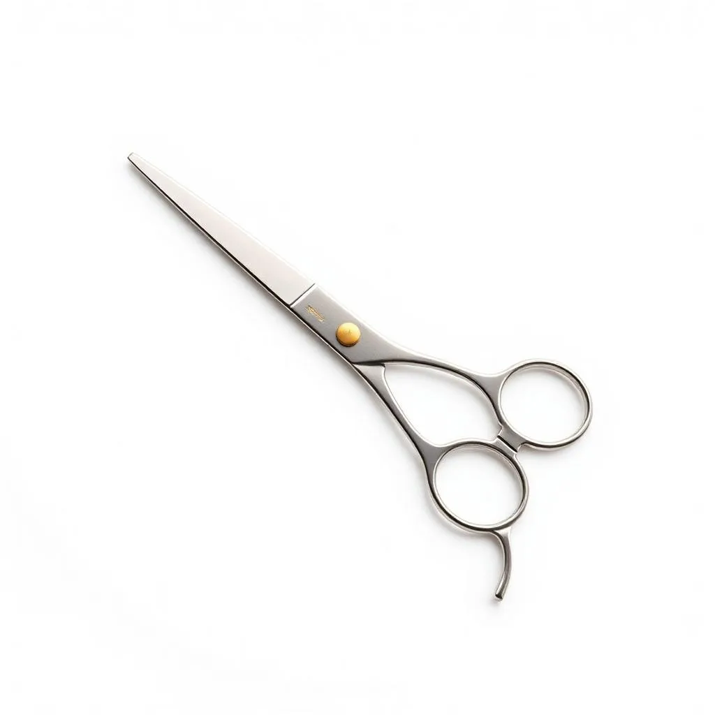 Foarfece de coafor cu un strop de păr blond